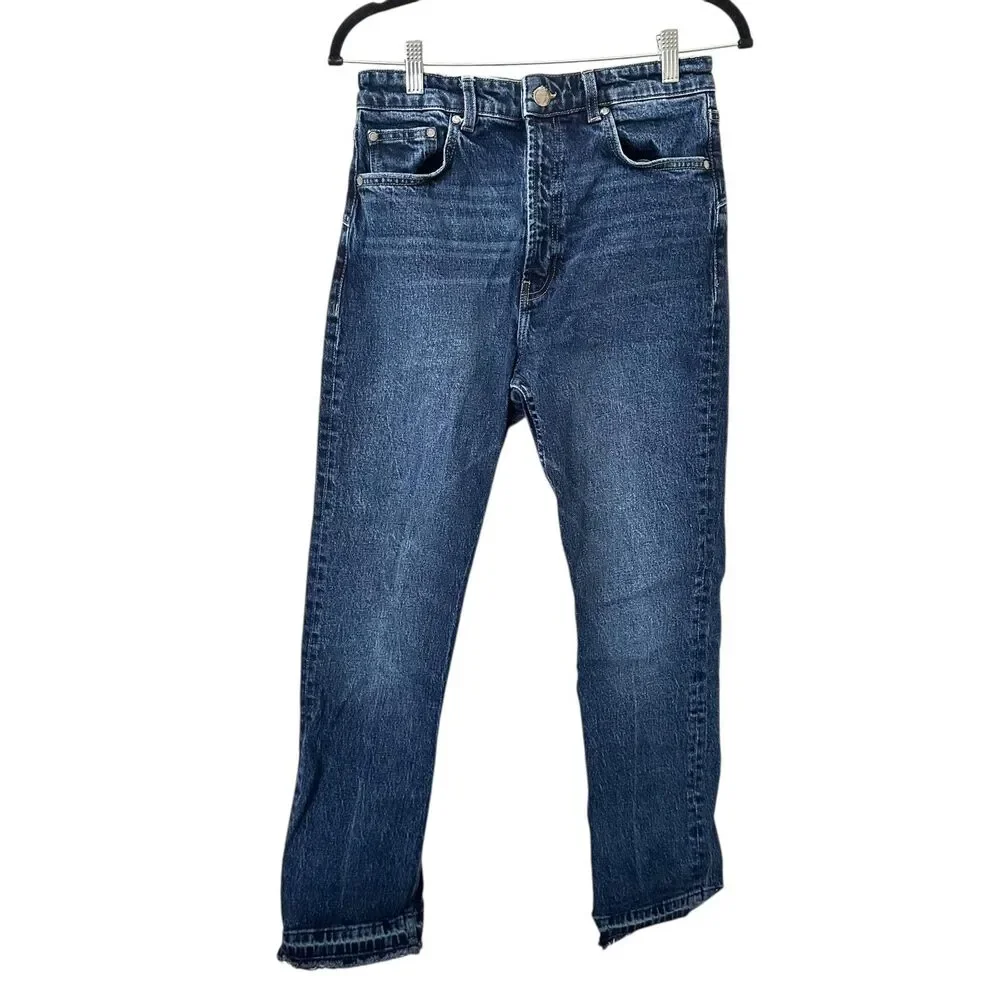 ZARA‎ Faded High Waist Straight Leg Jean Sz 8